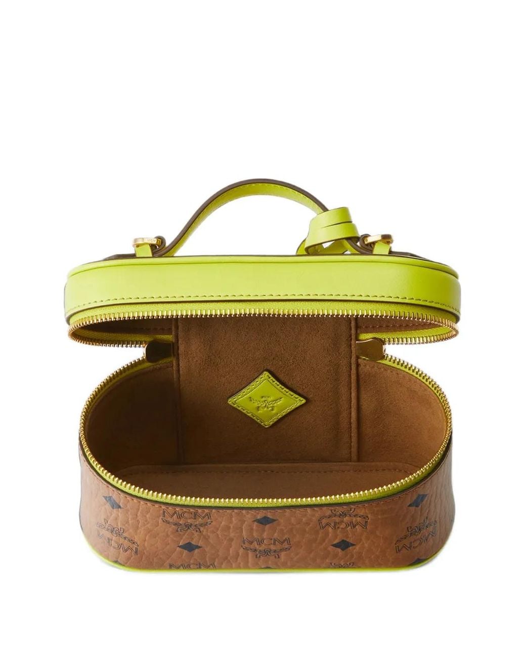 MCM Green Mini Aren Visetos Vanity Case