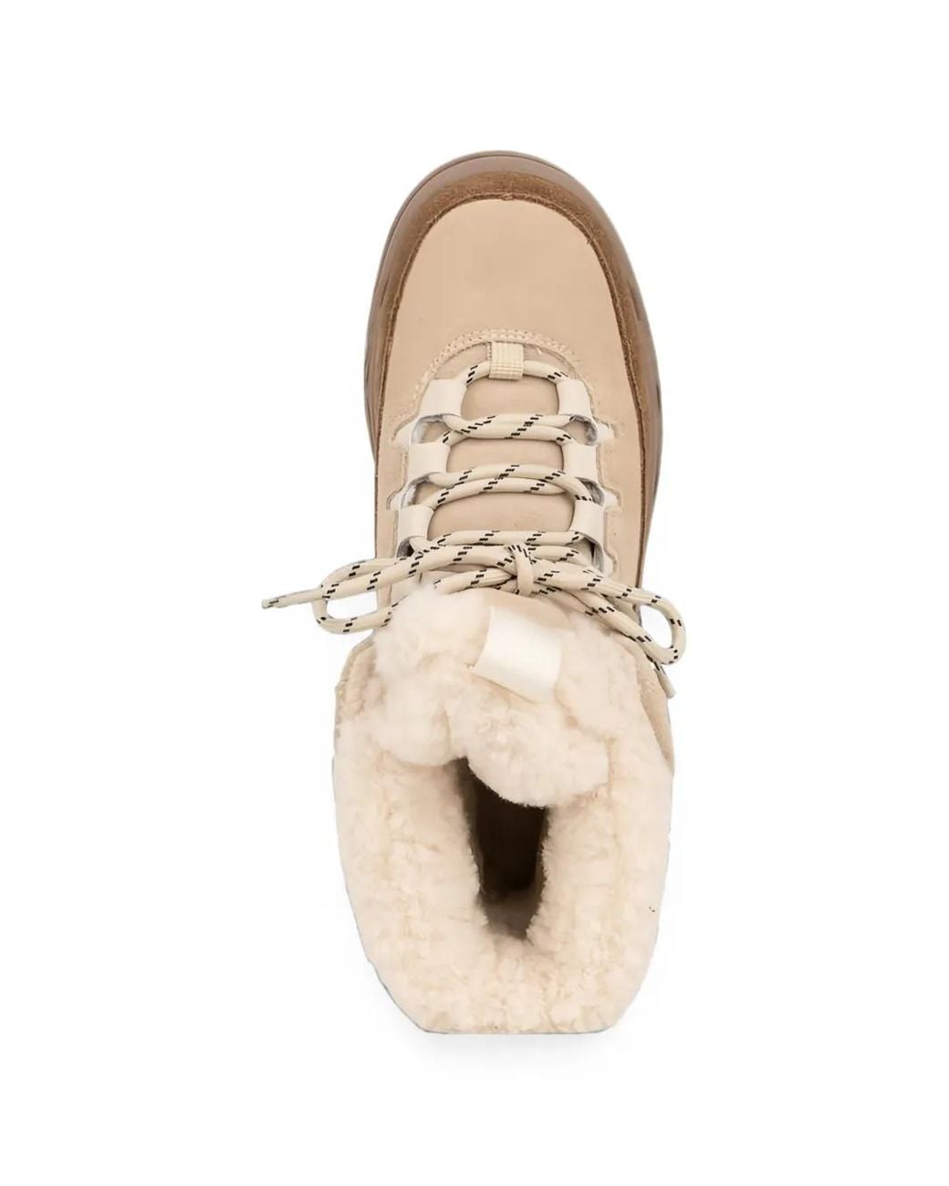 Linda Baumann Natural Shearling-Trim Lace-Up Boots