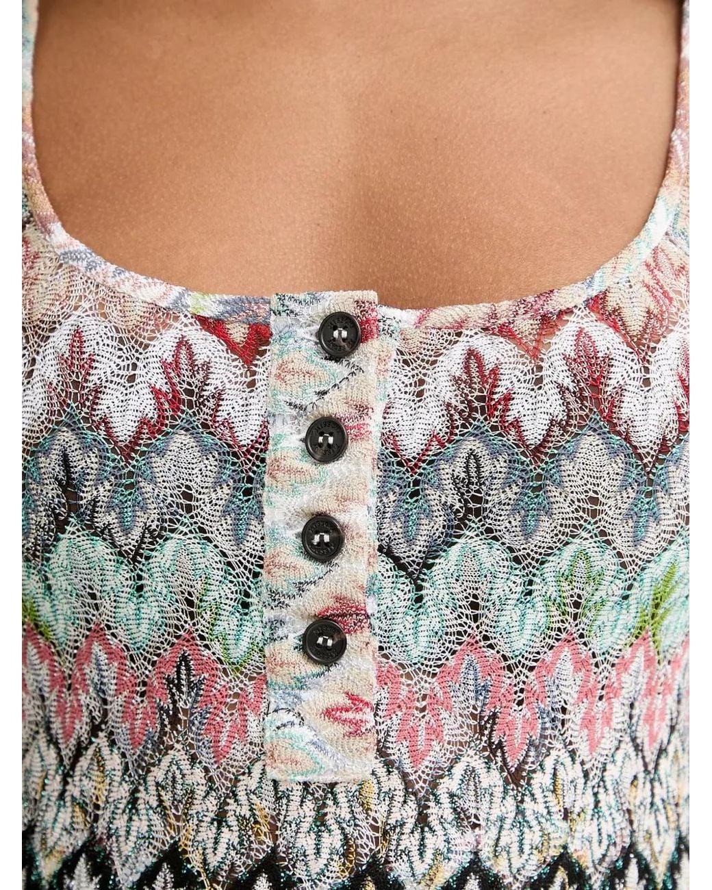 Missoni White Zigzag-Knit Sleeveless Top