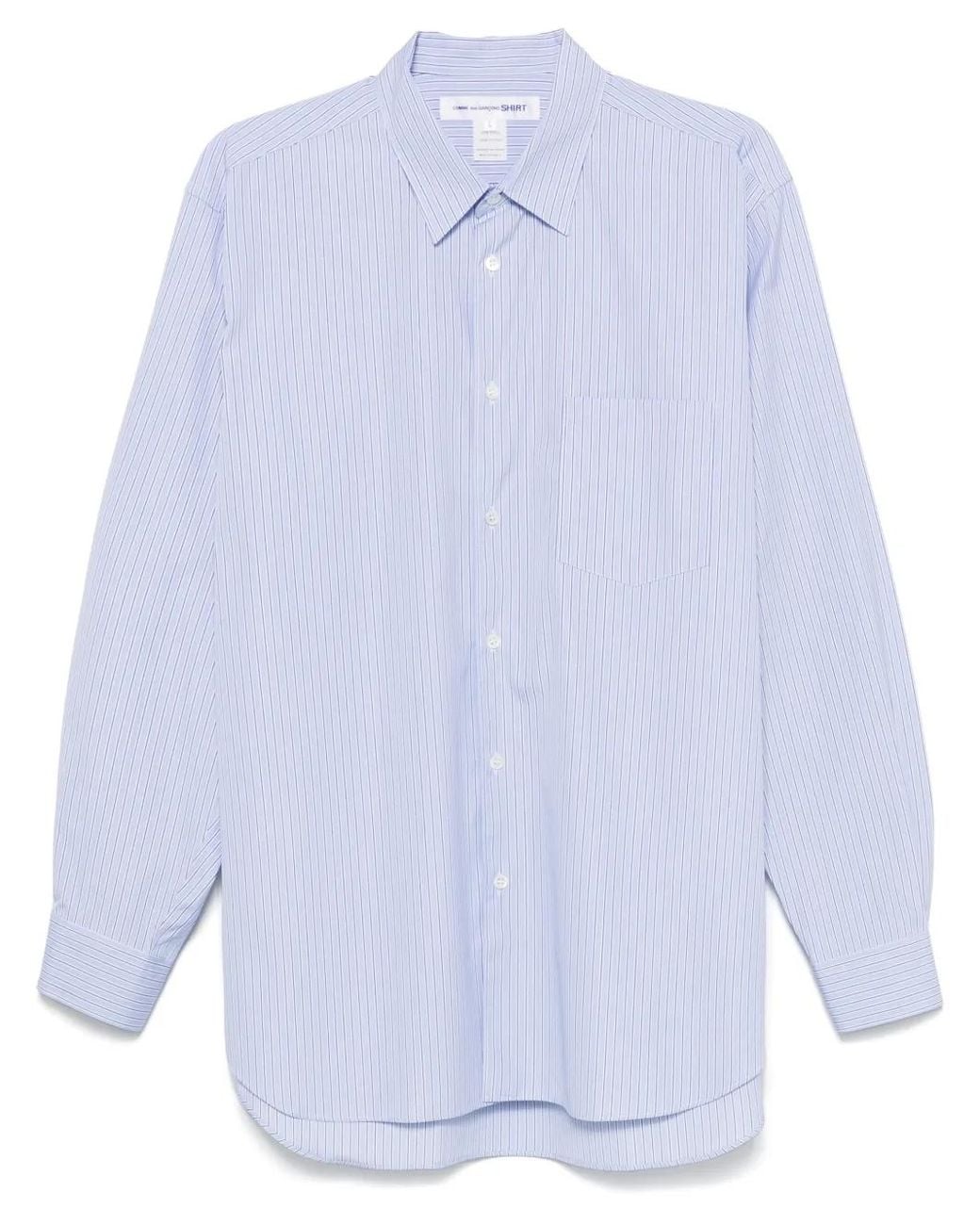 Comme des Garçons Gestreept Overhemd in het Blue voor heren