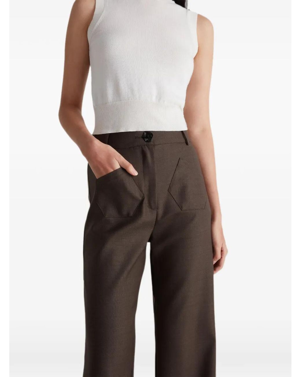 Violante Nessi Brown Francis Flared Trousers