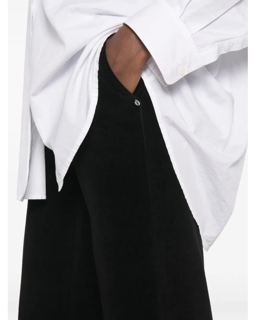 Ottod'Ame Black Alana Velvet-Effect Trousers