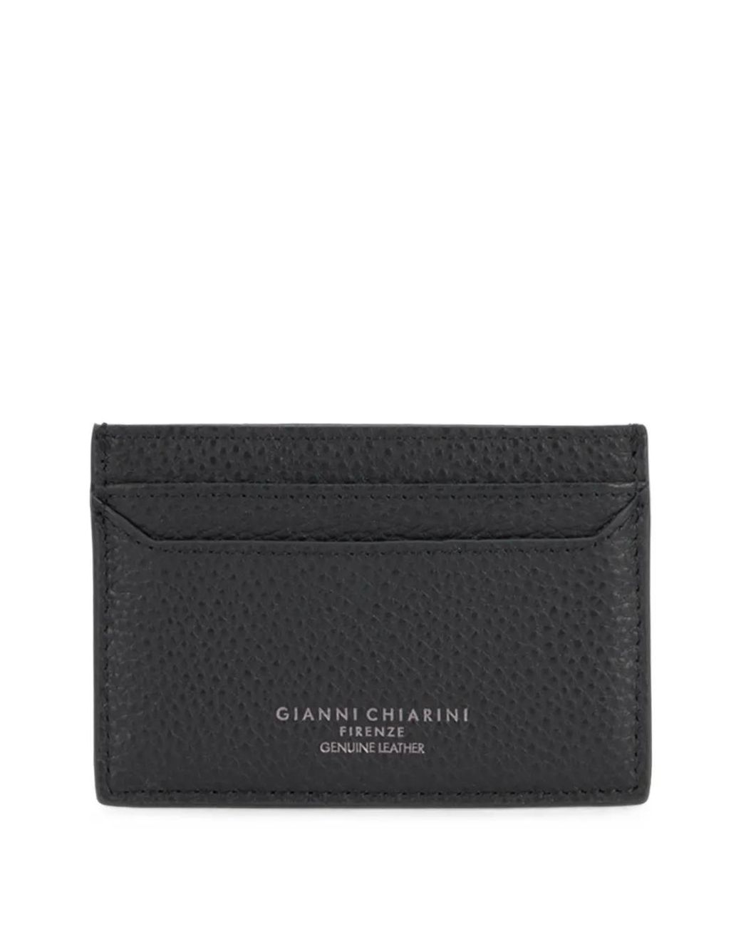 Gianni Chiarini Black Grained Leather Cardholder for men