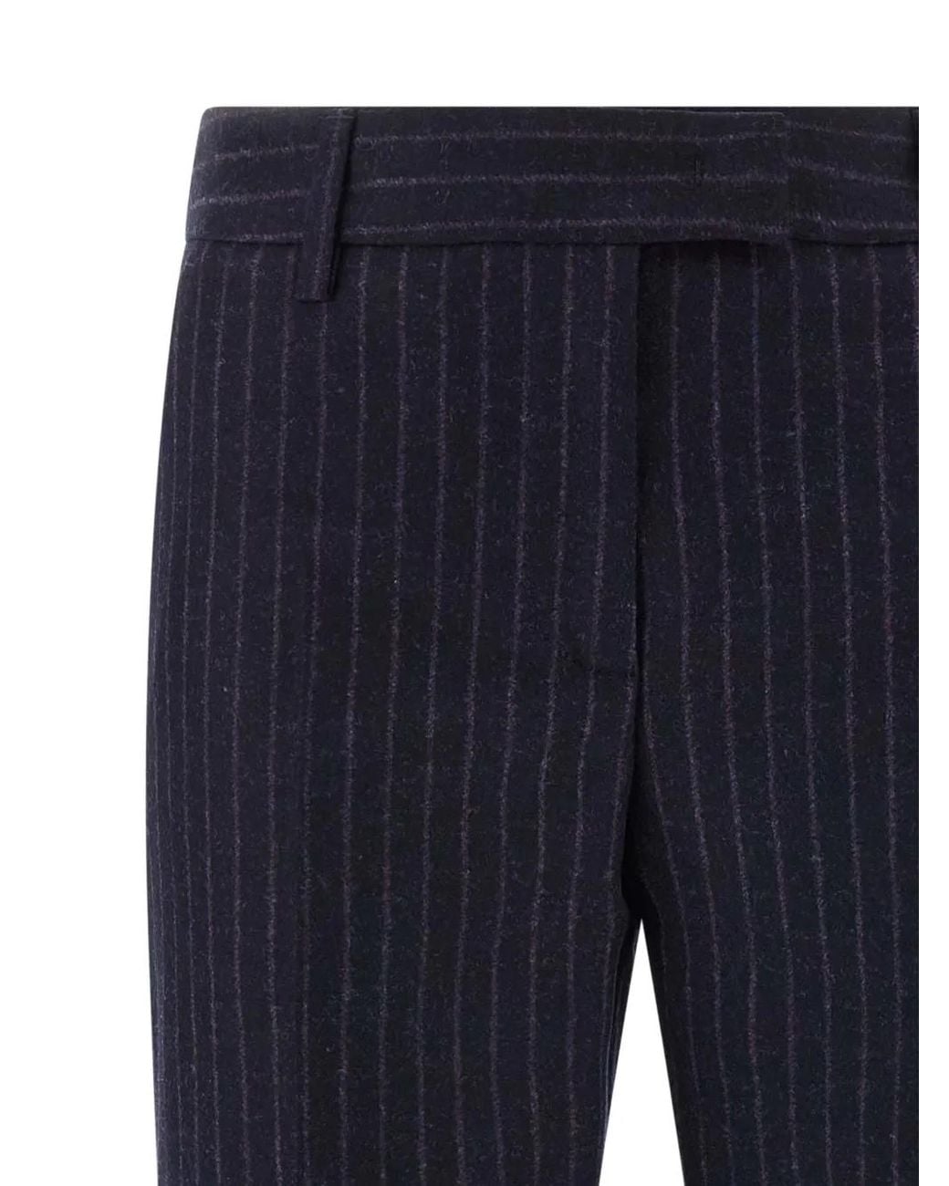 Alberto Biani Blue Franca Pinstripe Wool Trousers