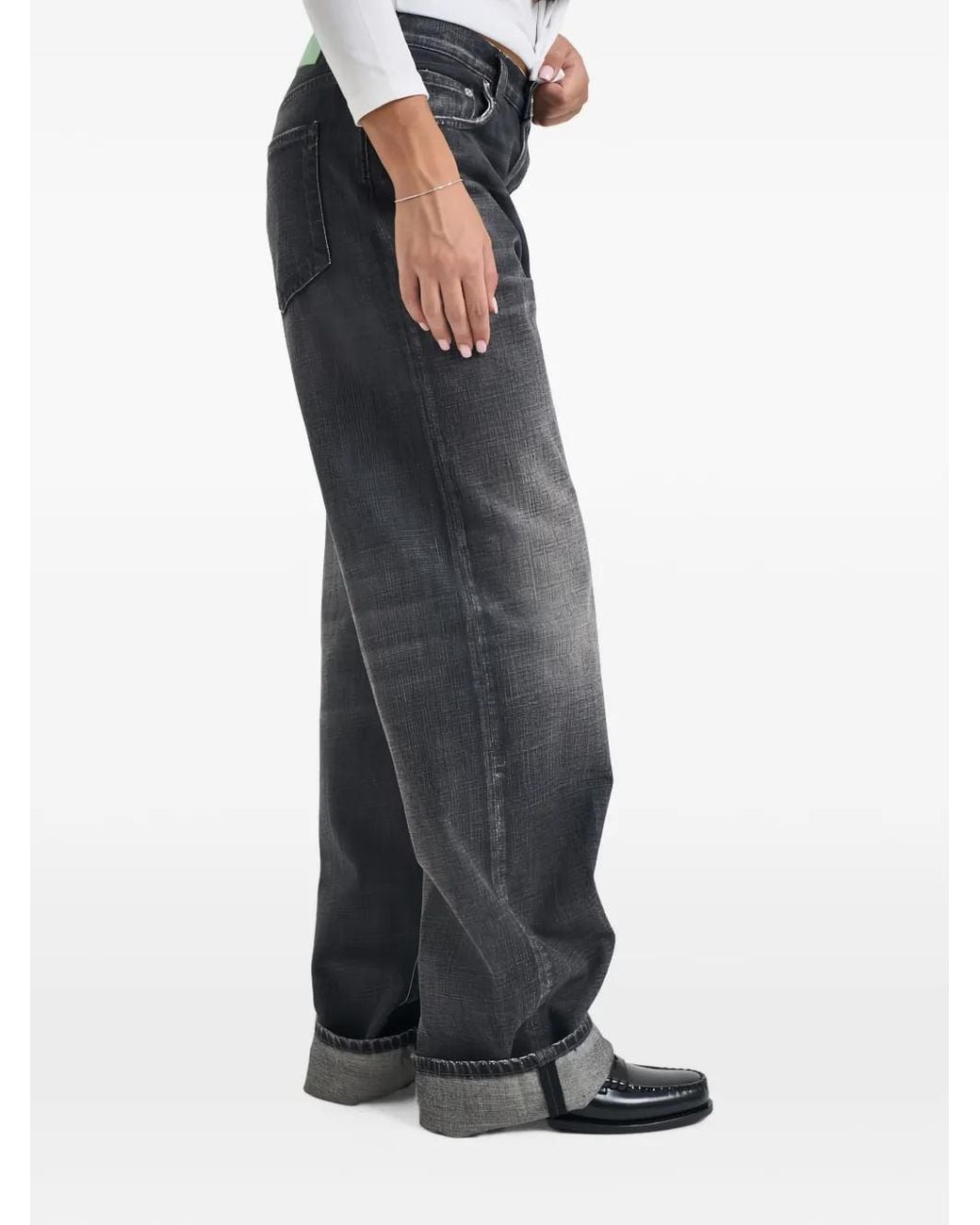 Haikure Gray Bonnie Faded-Effect Jeans
