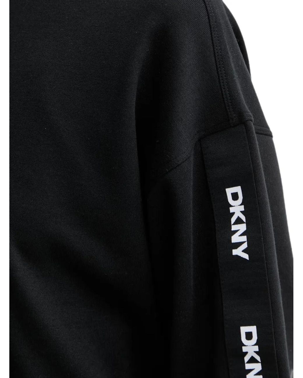 DKNY Black Logo-Tape Quarter-Zip Sweatshirt