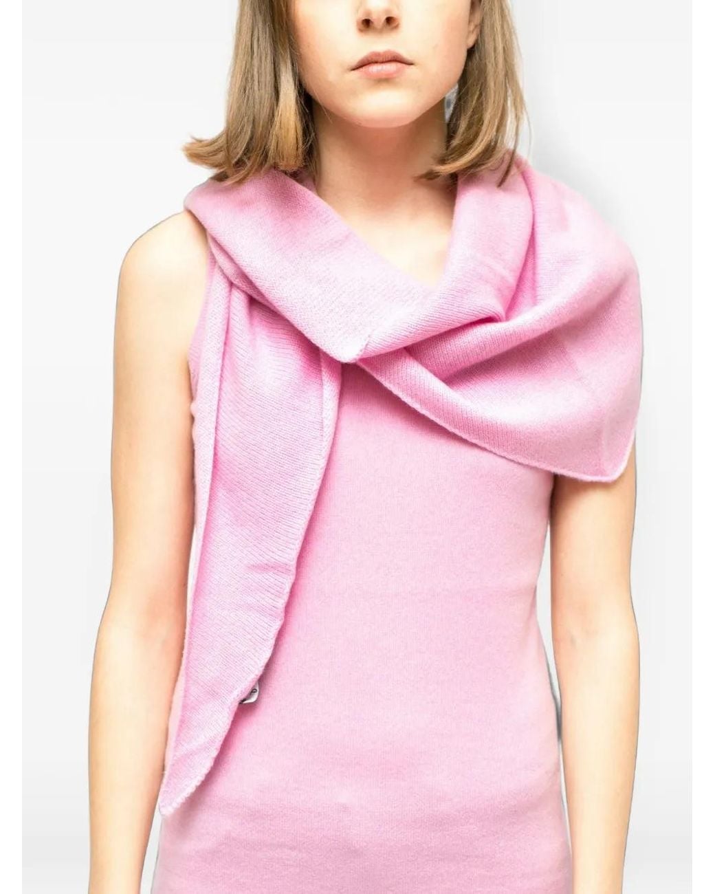 LA ROSE Pink Écharpe Lolita En Cachemire Mélangé