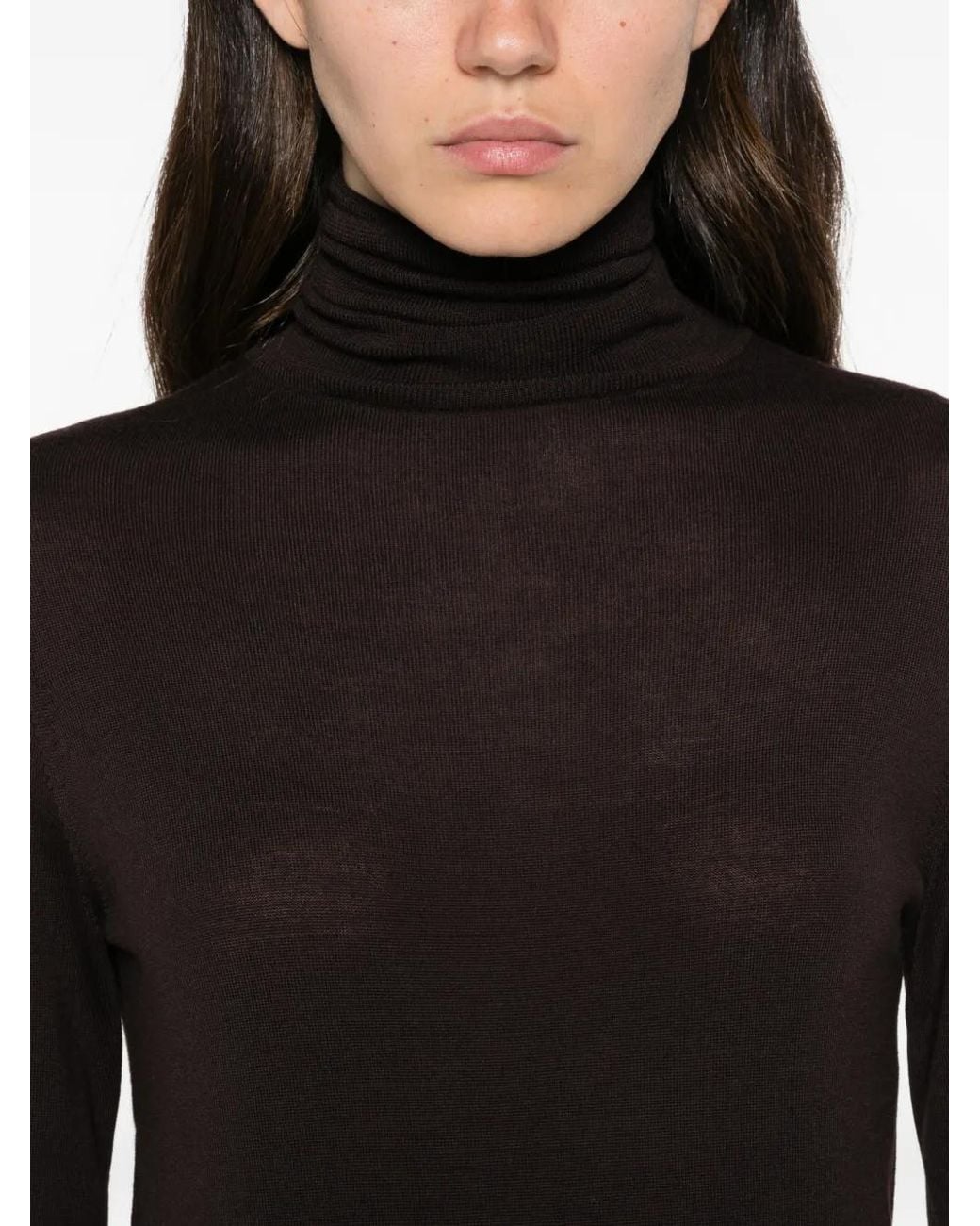 Allude Black Roll-Neck Sweater
