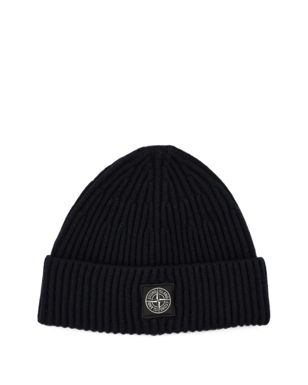 Stone Island Blue N100002 Full-Rib Rws-Wool Beanie for men