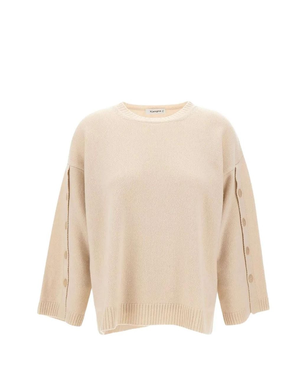 Kangra Natural Button-Sleeve Sweater