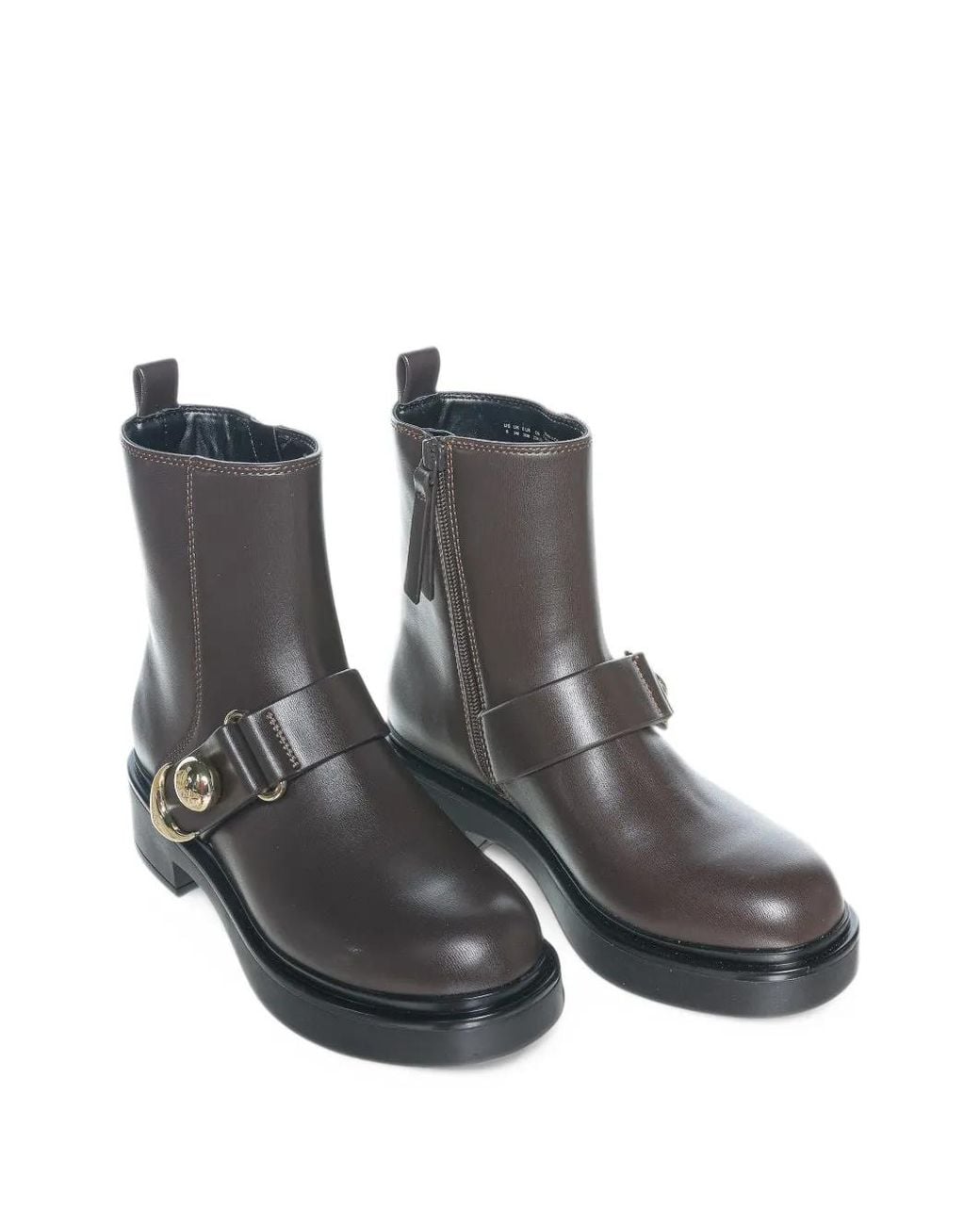 ARMANI EXCHANGE Black Buckle-Strap Ankle Boots