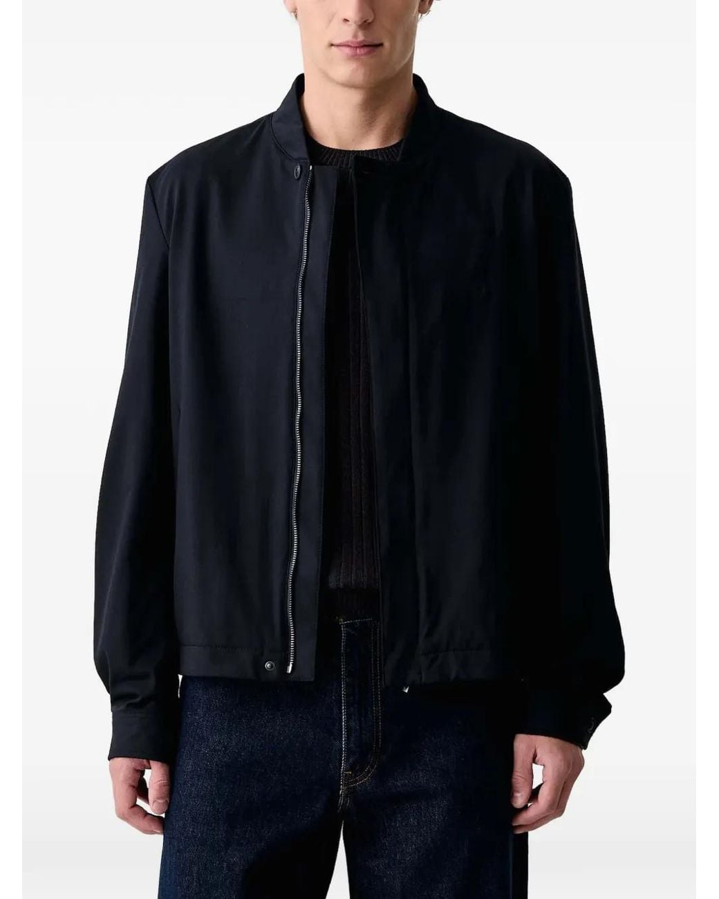 Trussardi Blue Veste Zippée À Logo Brodé for men
