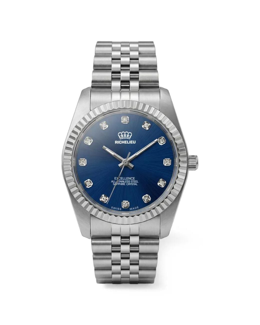 Richelieu Swiss Blue Excellence Fluted-Bezel 22Mm Watch