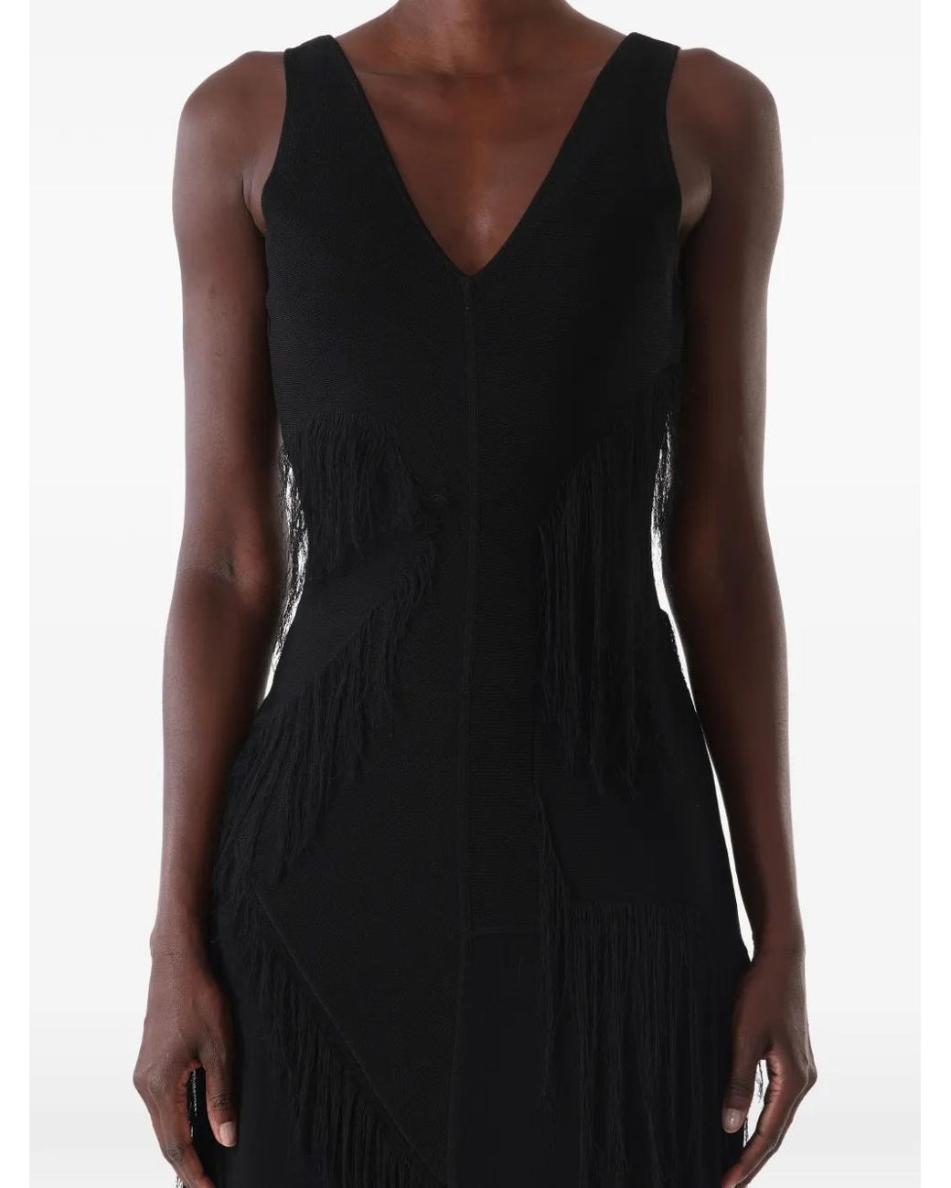 Jason Wu Black Fringe-Detail Midi Dress