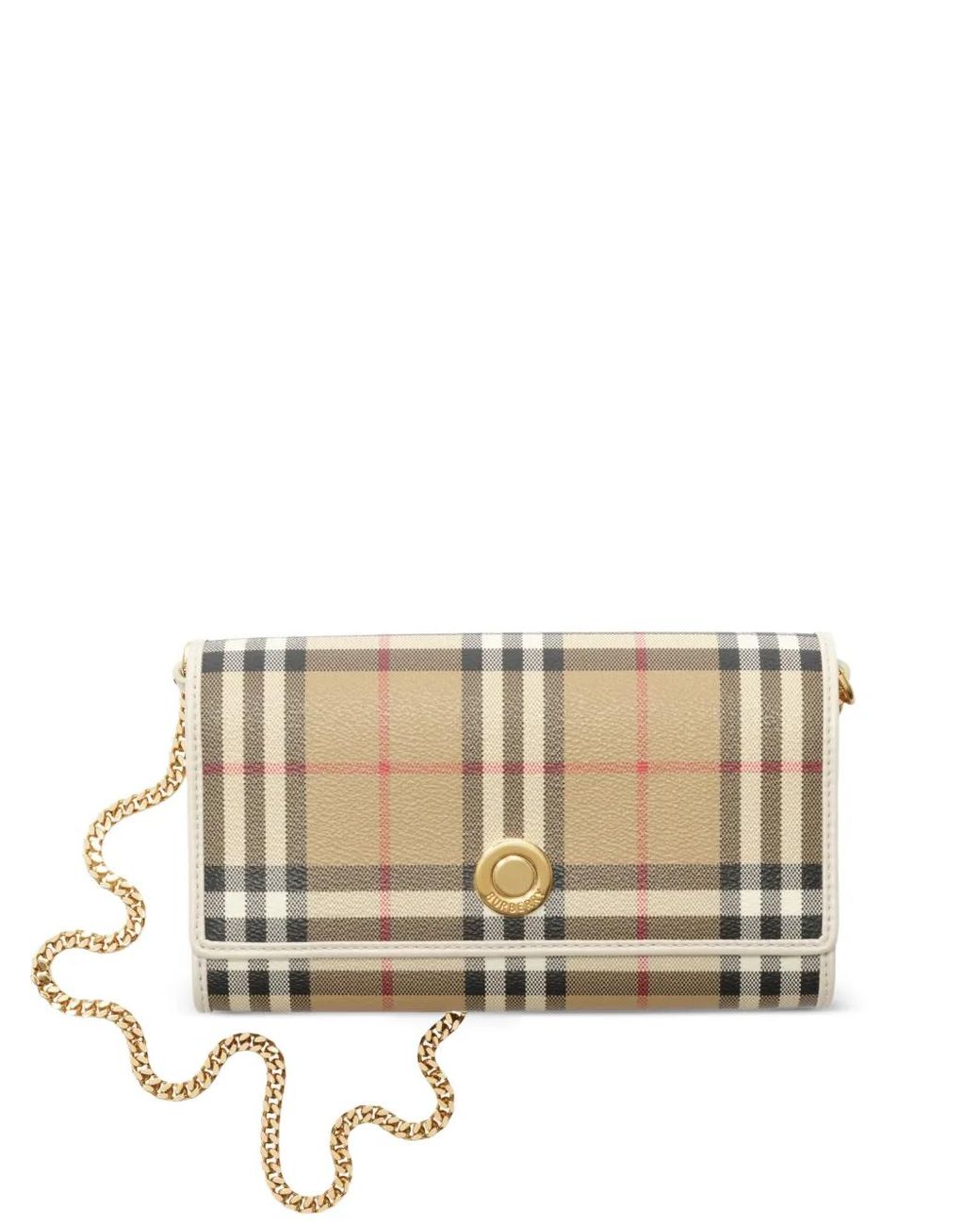 Burberry Natural Check Chain Strap Wallet
