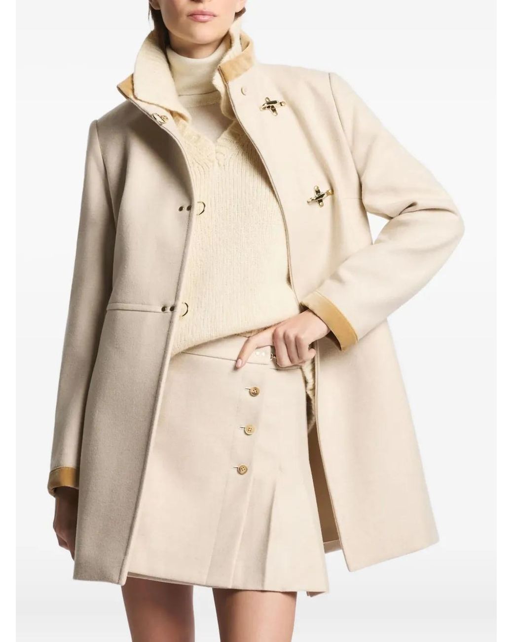 Fay Natural Long-Sleeves Coat