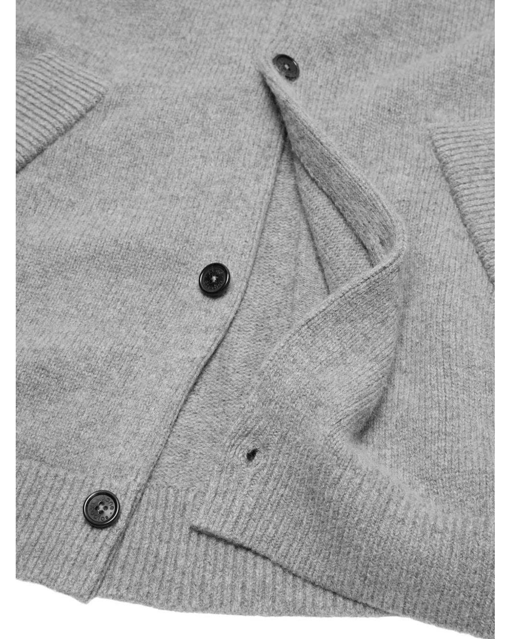 Acne Gray Embroidered Button Cardigan for men