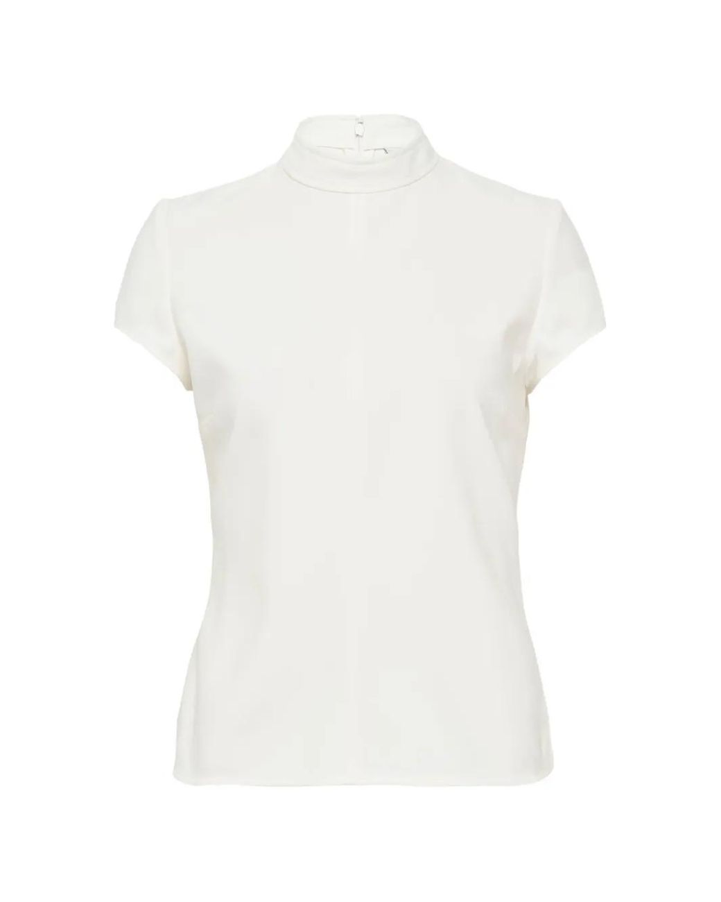 Courreges White Mock-Neck Short-Sleeve Top