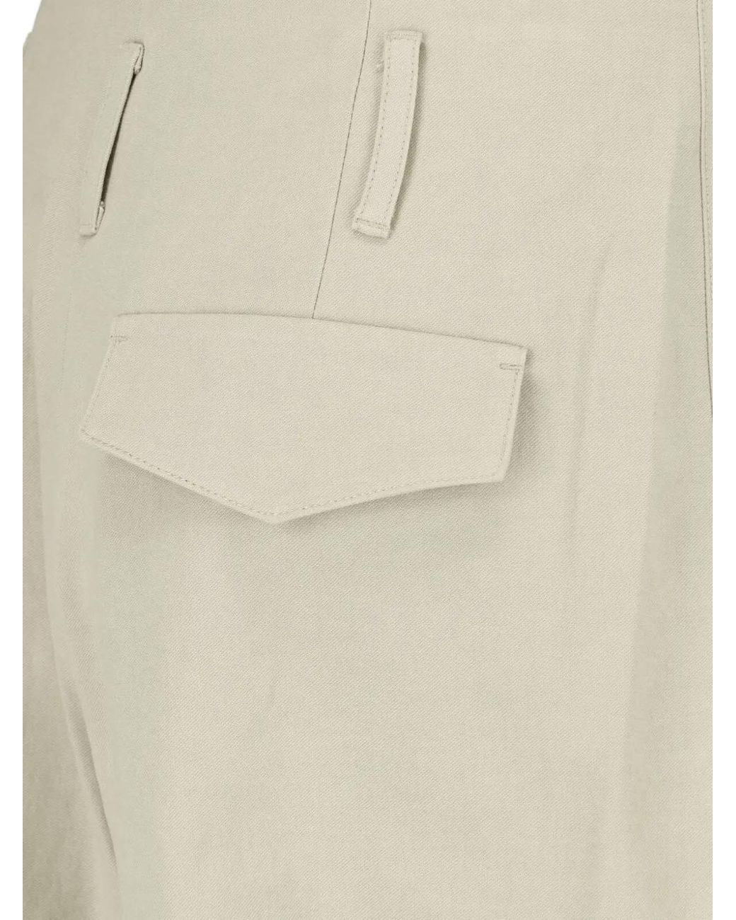 Low Classic White Pleated Wide-Leg Trousers
