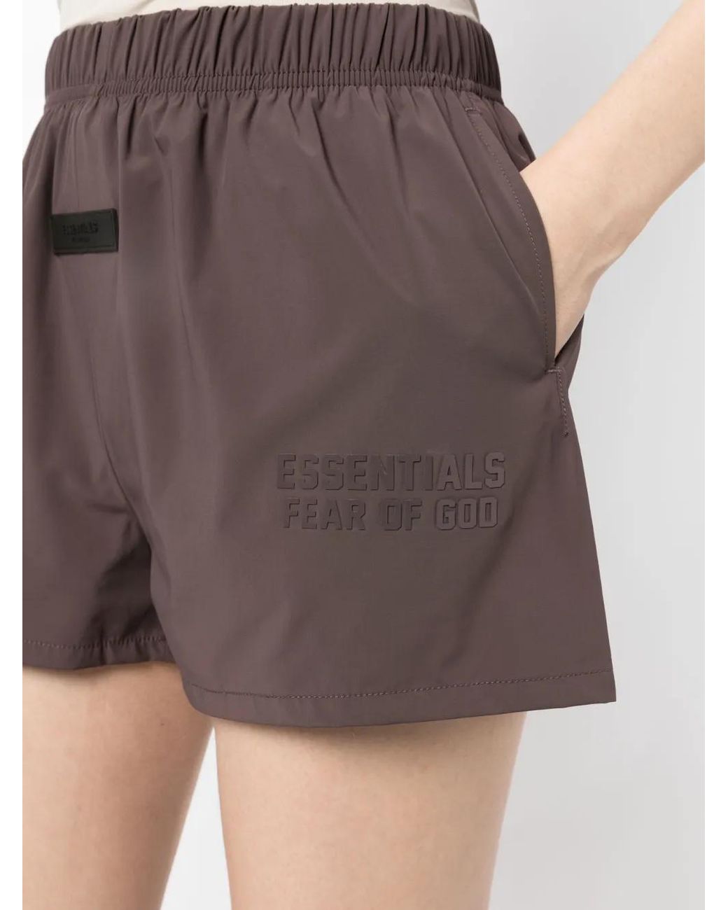 Fear Of God Purple Logo-Print Drawstring-Waist Shorts