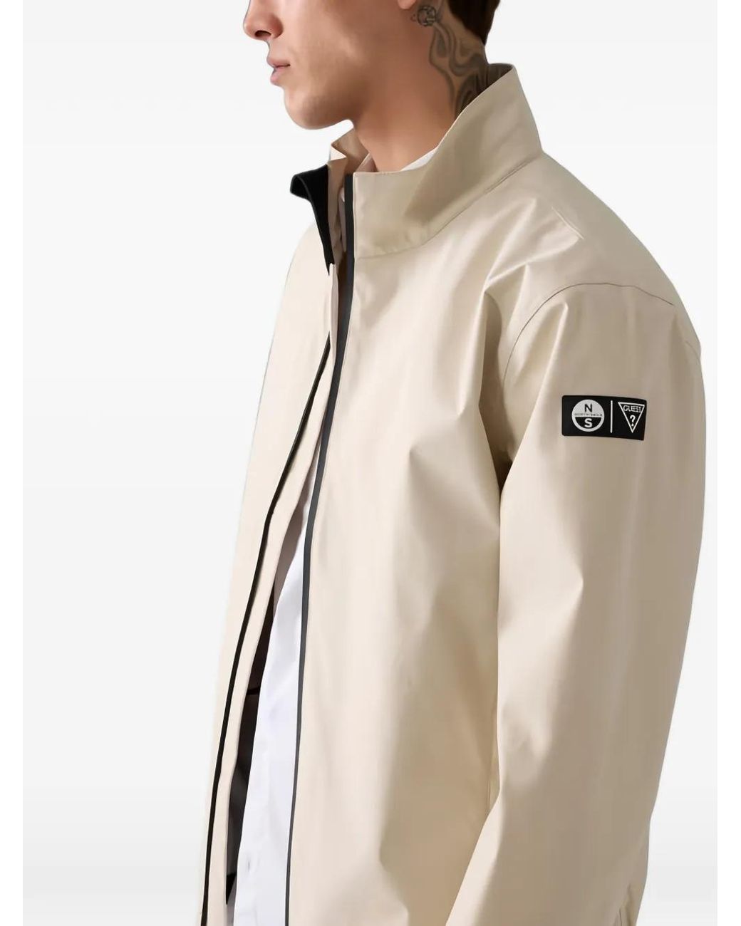 Guess Windbreaker Mit Logo-Patch in Natural für Herren