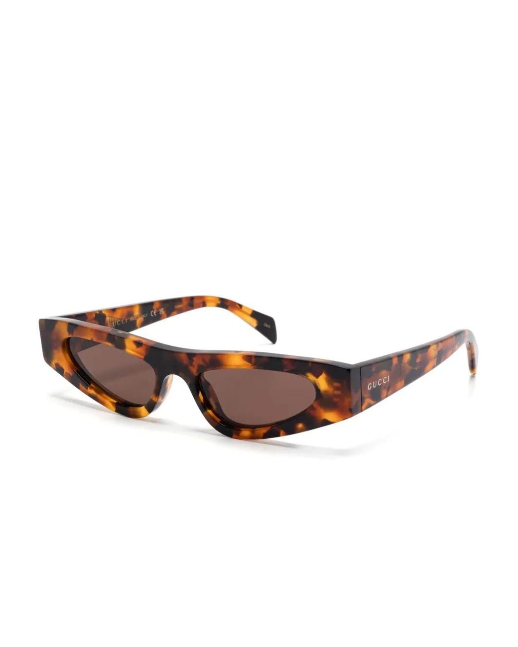 Gucci Brown Tortoiseshell-Effect Cat-Eye Sunglasses