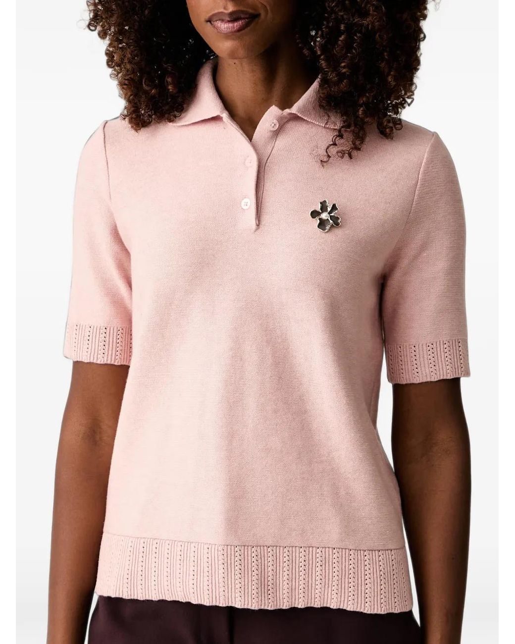 Twinset Black Polo Avec Broche