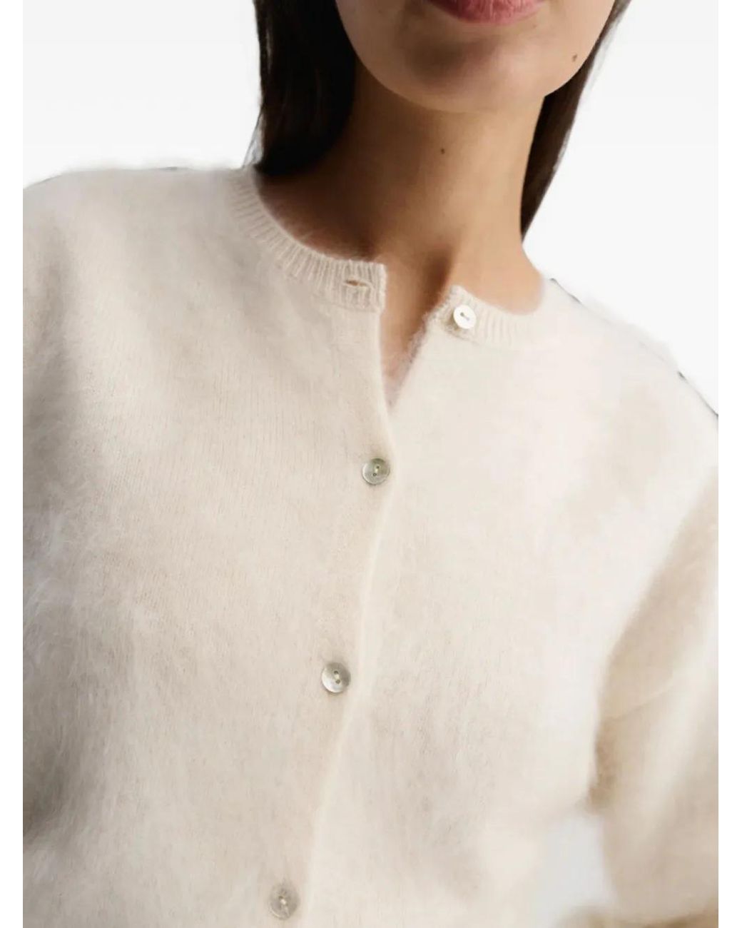 Almada Label White Coco Brushed Cardigan