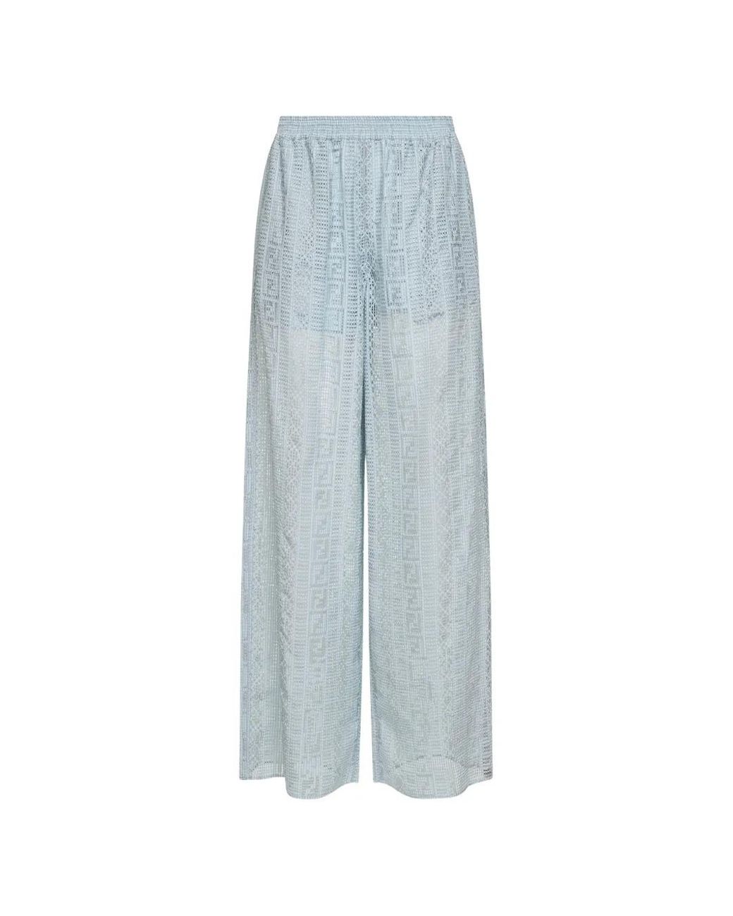 Fendi Blue Ff Burnout Trousers
