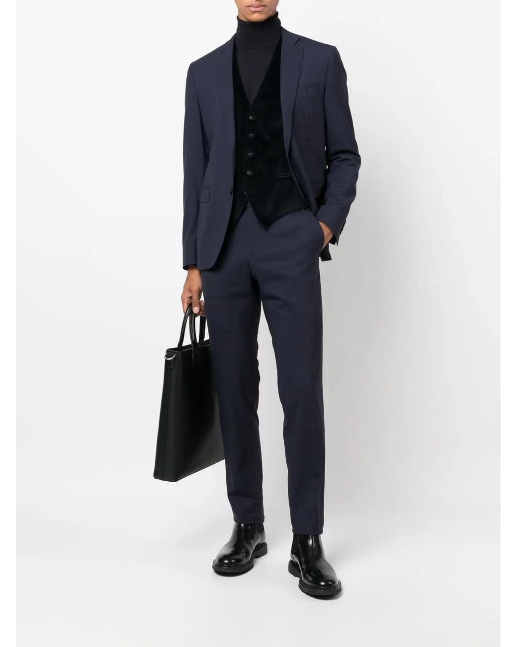 Tagliatore Black Single-breasted Waistcoat for men