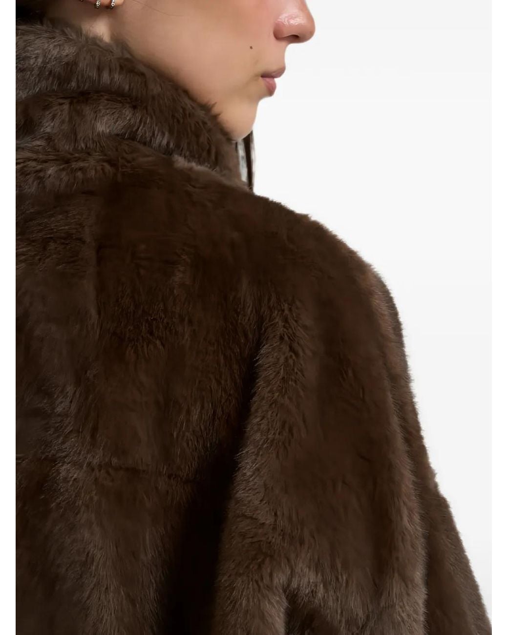 Weekend by Maxmara Black Elasticated-Trim Faux-Fur Jacket