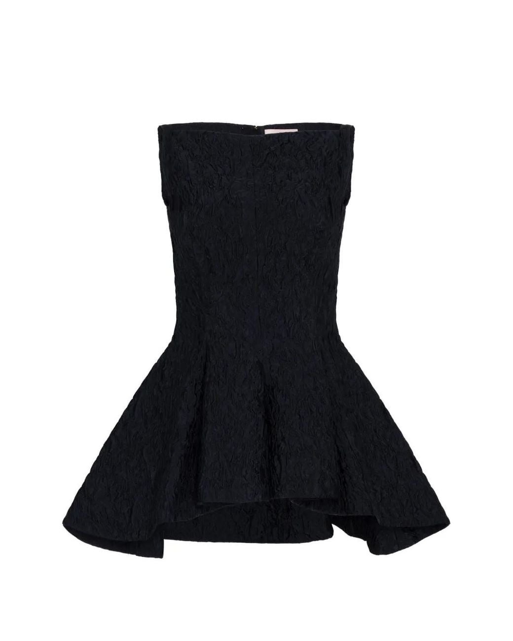 Roksanda Black Axo Cloqué Peplum Top