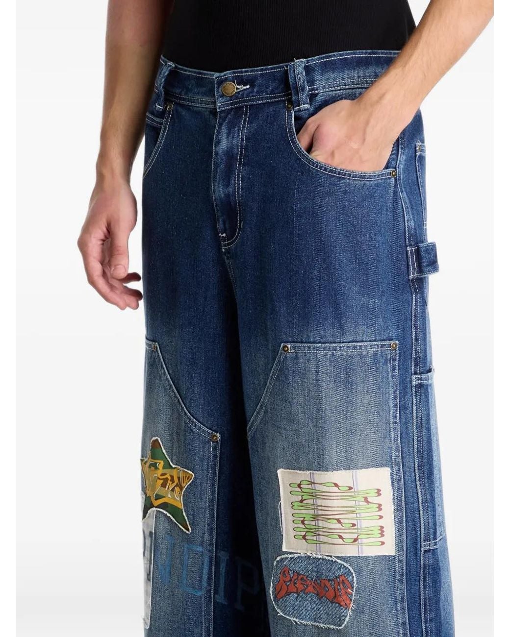 RIPNDIP Blue Patchwork Carpenter Jeans for men