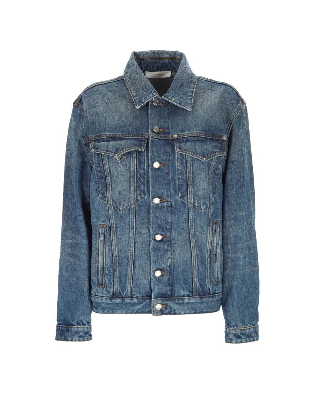 Umit Benan Blue Faded-Effect Denim Jacket