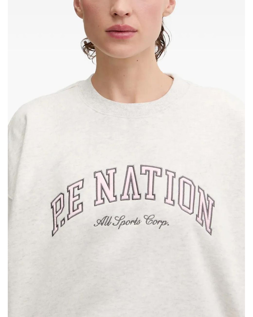 Felpa Con Logo di P.E Nation in White