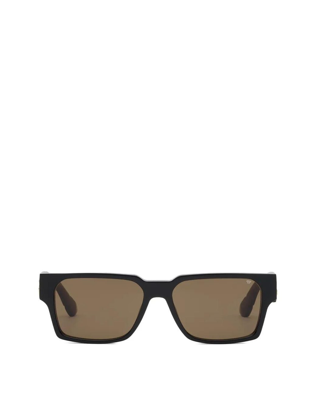 Philipp Plein Gray Logo-Plaque Rectangle-Frame Sunglasses for men