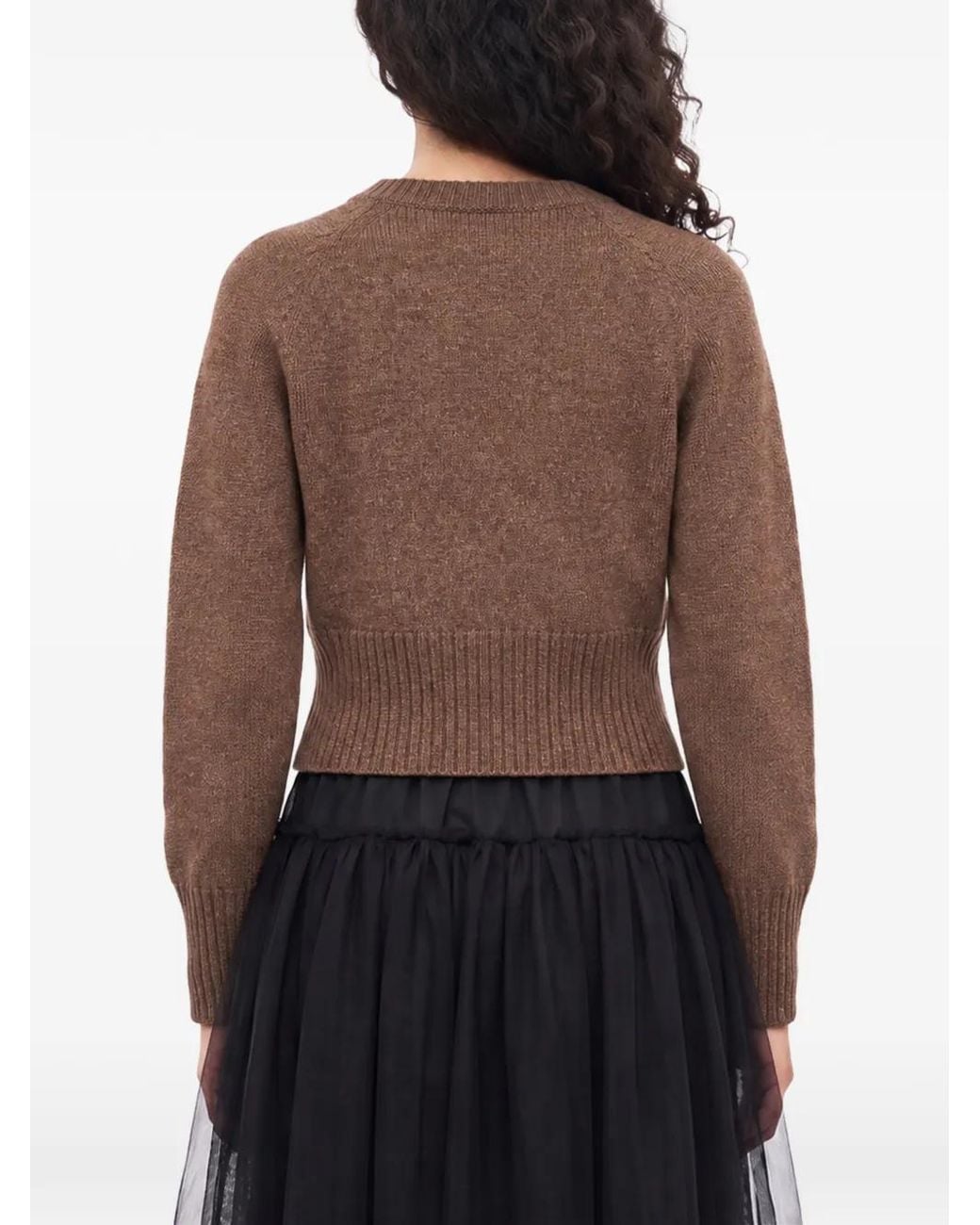 Simone Rocha Brown Bead-Embellished Cardigan