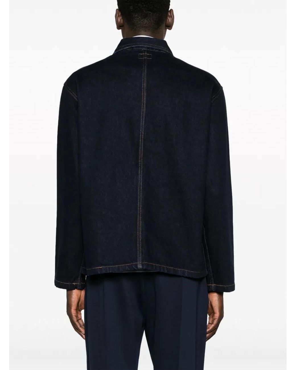Levi's Blue Contrast-Stitching Zip-Up Jeans Jacket for men
