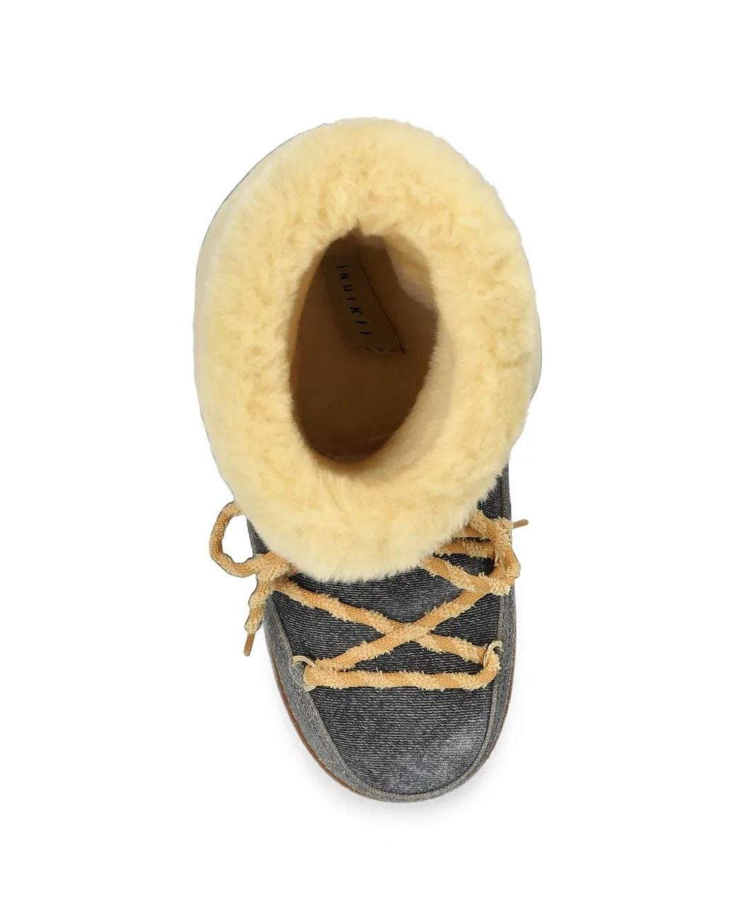 Inuikii Natural Shearling-Trim Denim Snow Boots