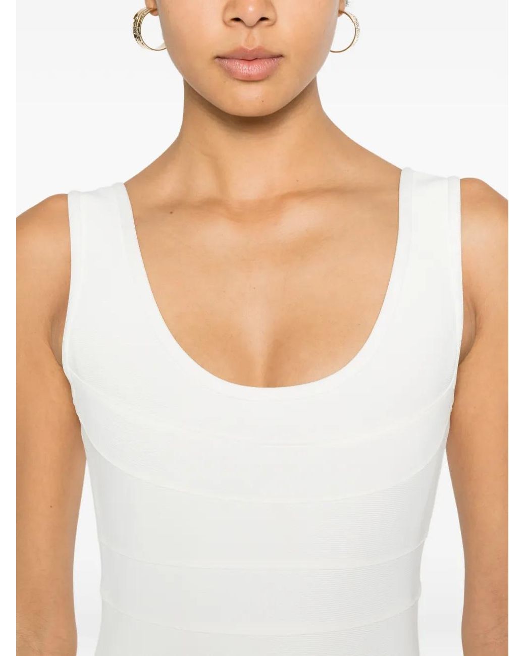 Hervé Léger White Amara Mini Dress
