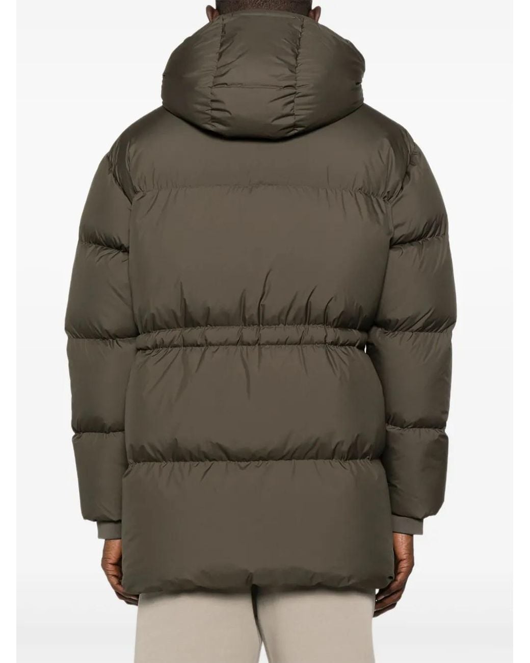 Emporio Armani Brown Detachable-Hood Padded Jacket for men