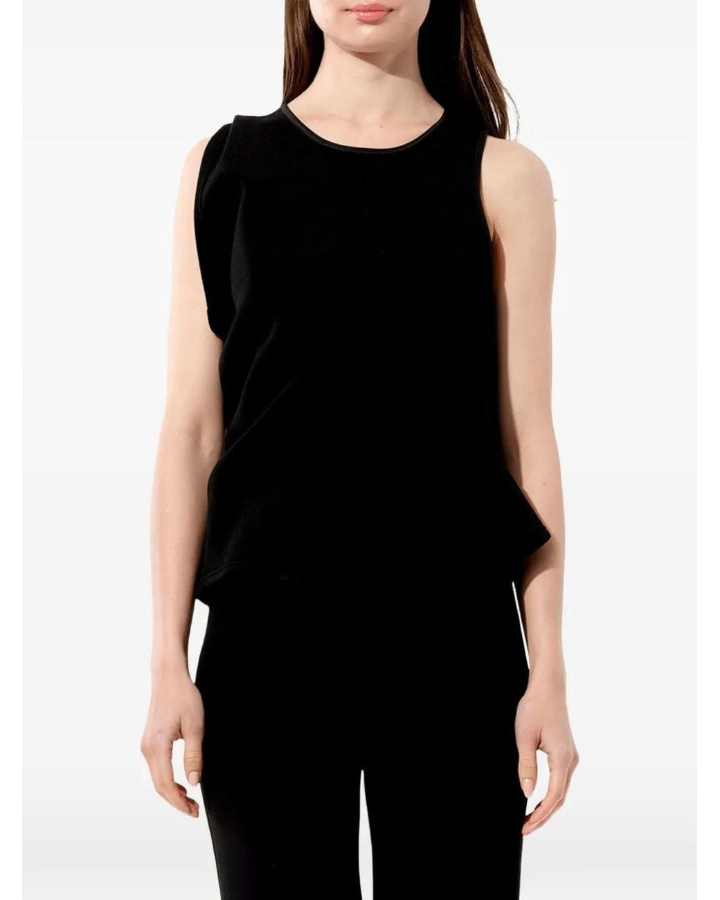 Balenciaga Black Draped Sleeveless Top