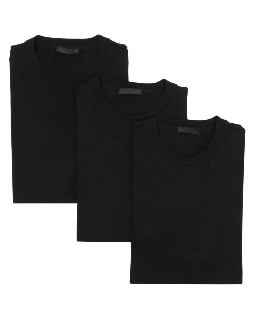 Prada Blue Slim-Fit Crew-Neck Cotton T-Shirts Pack Of Three Xxxl for men