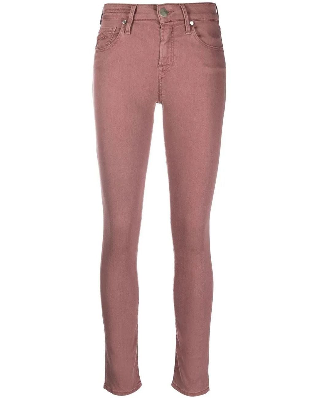 Jacob Cohen Red Mid-Rise Skinny Jeans