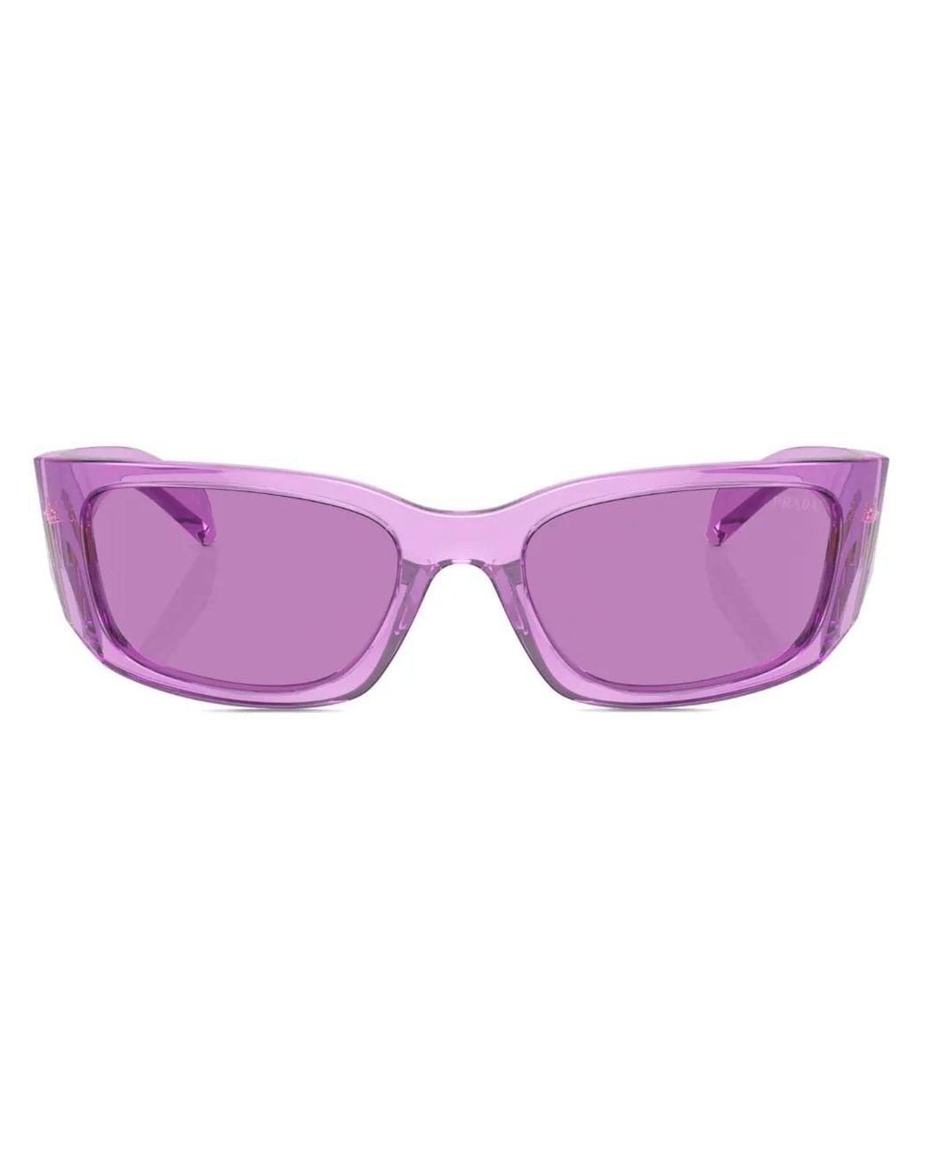 Prada Purple Prada Pr A14S Oval Frame Sunglasses