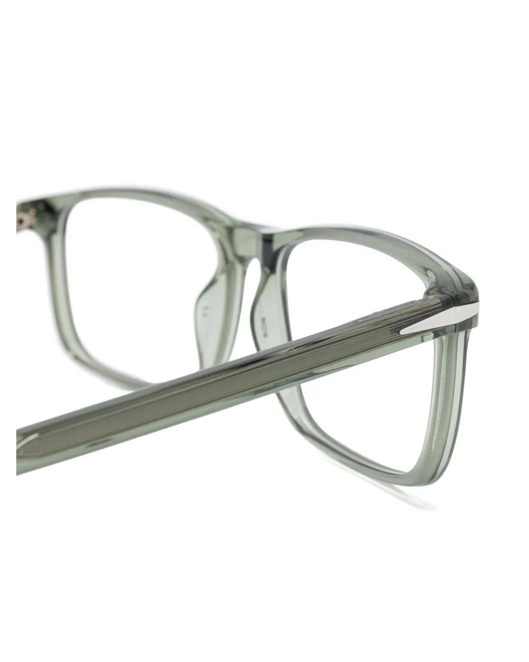 David Beckham Green Rectangle-Frame Glasses for men