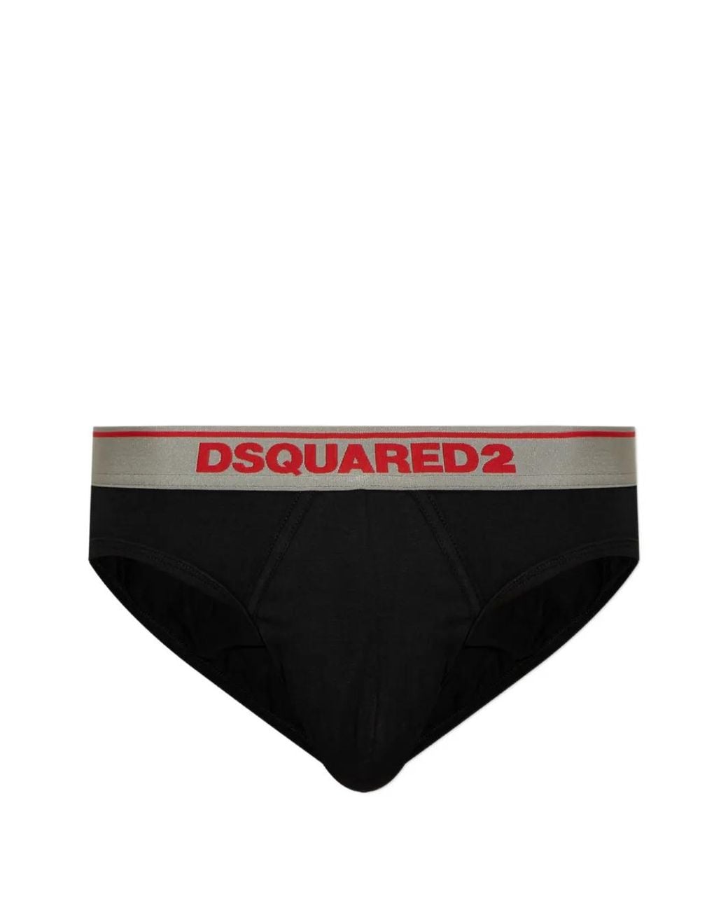 DSquared² Black Logo-Waistband Briefs for men