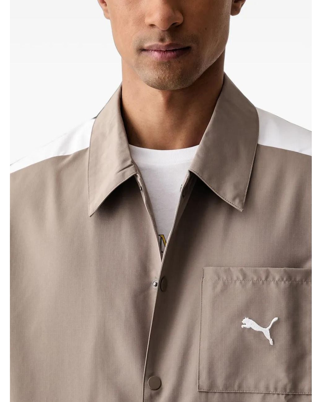 PUMA Brown T7 Relaxed Overshirt for men