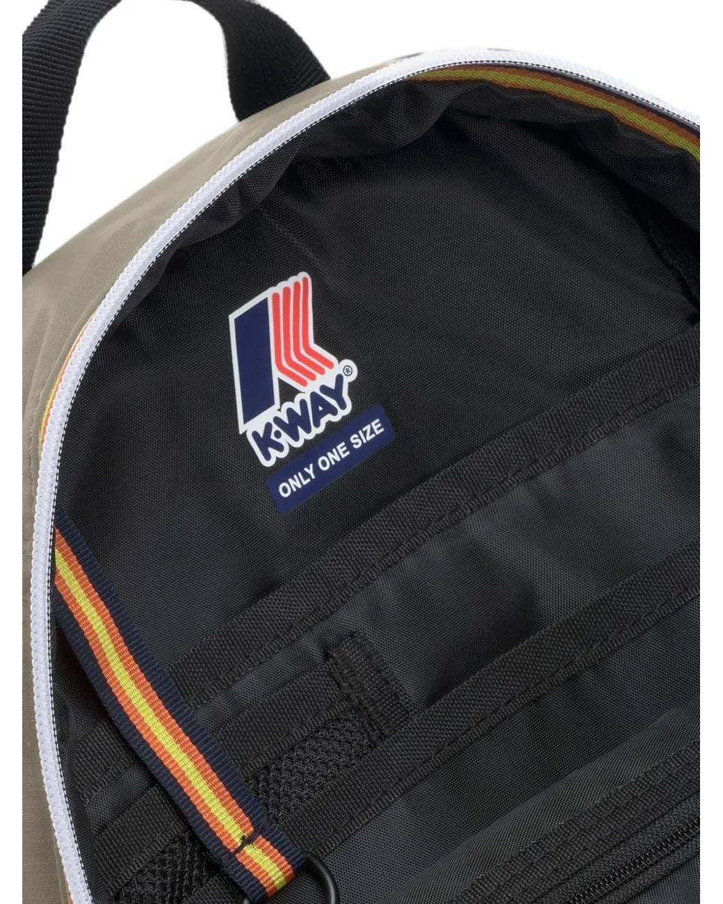 K-Way Gray Small Laon Logo-Patch Backpack