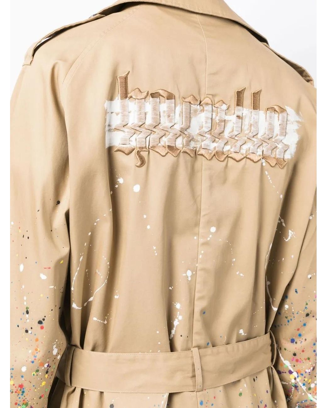 Haculla Natural Paint Splatter Trench Coat for men